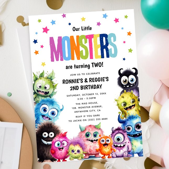 Invitación La Fiesta de Cumpleaños Conjunta de Nuestros Peque (Subido por el creador)