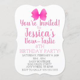 Invitación La fiesta de cumpleaños de Bow-Tastic, una chica r