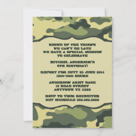 Invitación La fiesta de cumpleaños de Camo del ejército