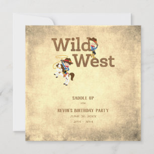 Invitación La fiesta de cumpleaños de Cowgirl Wild West Child