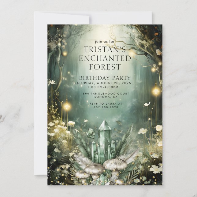 Invitación La fiesta de cumpleaños de Crystal Forest Kid (Anverso)