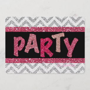 Invitación La fiesta de cumpleaños de encargo del purpurina y