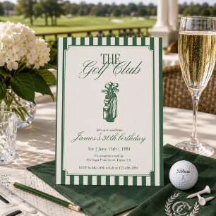 Invitación La Fiesta de Cumpleaños de Golf Club con Raya Verd