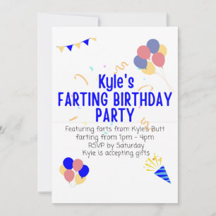 Invitación La fiesta de cumpleaños de Kyle con pedos