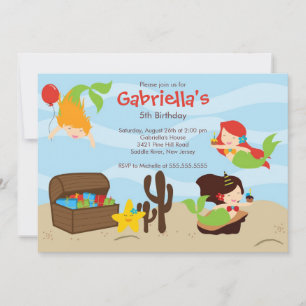 Invitación La fiesta de cumpleaños de la sirena bajo el mar