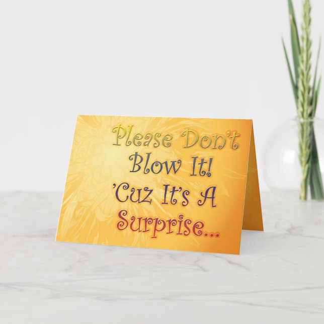 Invitación La fiesta de cumpleaños de la sorpresa invita para (Anverso)