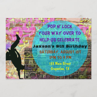 Invitación La fiesta de cumpleaños de los años 80 de la danza