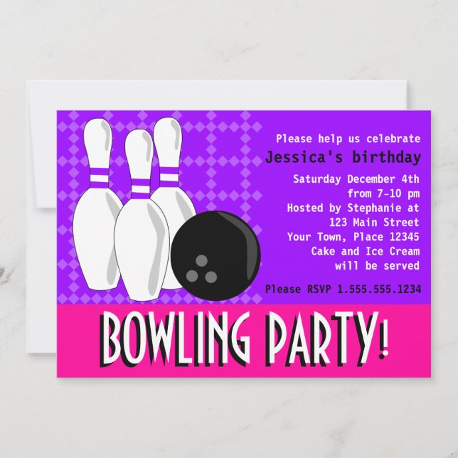 Invitación La fiesta de cumpleaños de los bolos invita - rosa
