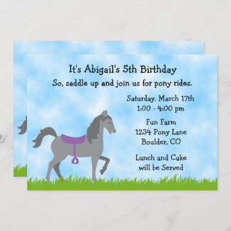 Invitación La fiesta de cumpleaños de los caballos de pura ra