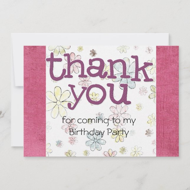 Invitación La fiesta de cumpleaños de los niños le agradece (Anverso)