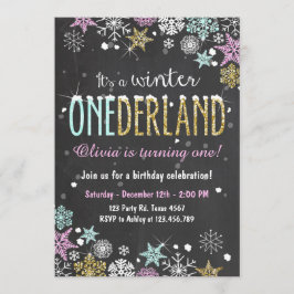 Invitación La fiesta de cumpleaños de Onederland del invierno