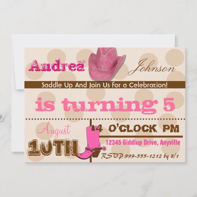 Invitación La fiesta de cumpleaños de Saddle Up (Anverso)