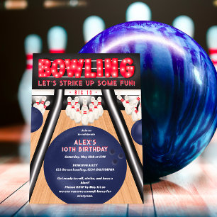 Invitación La fiesta de cumpleaños de un niño de Guay Bowling