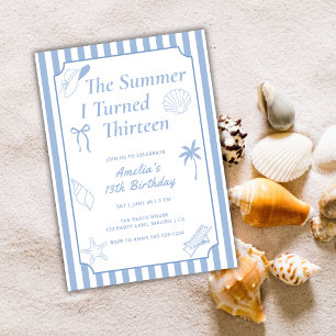 Invitación La fiesta de cumpleaños de verano cuando cumplí tr