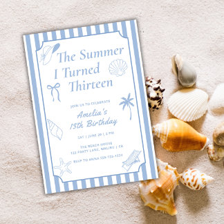 Invitación La fiesta de cumpleaños de verano cuando cumplí tr