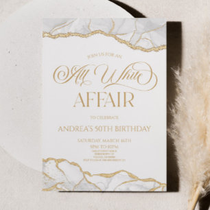 Invitación La fiesta de cumpleaños de White Gold Agate