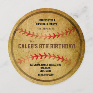 Invitación La fiesta de cumpleaños del béisbol del vintage se