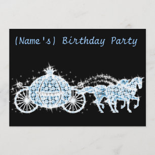 Invitación La fiesta de cumpleaños del carro de Cenicienta de
