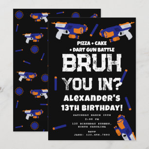 Invitación La fiesta de cumpleaños del chico Bruh, batalla de