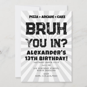 Invitación La fiesta de cumpleaños del chico Bruh Boy Adolesc