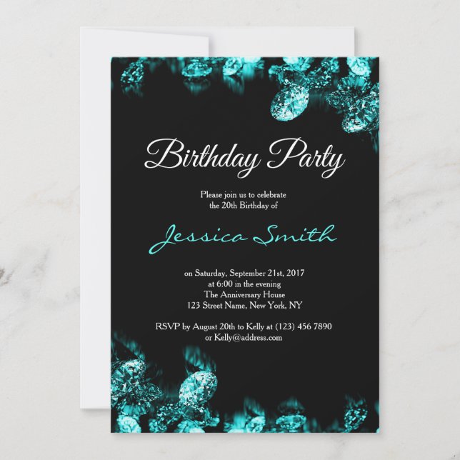 Invitación La fiesta de cumpleaños del diamante de la (Anverso)