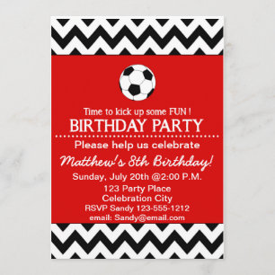 Invitación La fiesta de cumpleaños del fútbol embroma