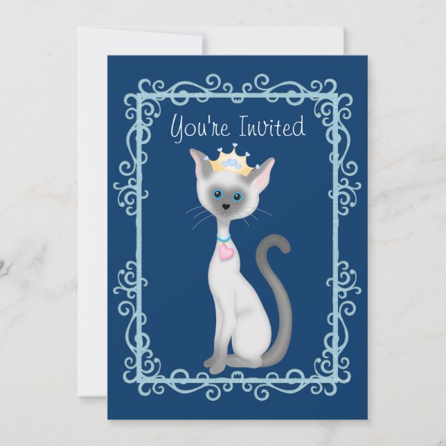 Invitación La fiesta de cumpleaños del gato Kitty de la princ (Anverso)