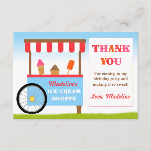 Invitación La fiesta de cumpleaños del helado le agradece