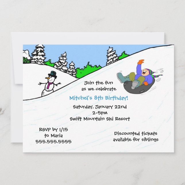 Invitación La fiesta de cumpleaños del invierno de la tubería (Anverso)