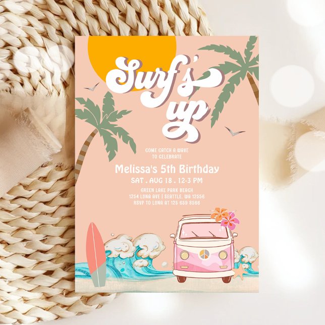 Invitación La fiesta de cumpleaños del surf de CUALQUIER EDAD (Subido por el creador)