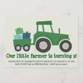 Invitación La fiesta de cumpleaños del tractor invita