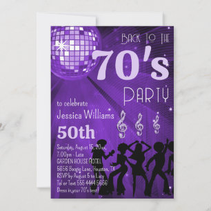 Invitación La fiesta de cumpleaños Disco Ball de los años 70