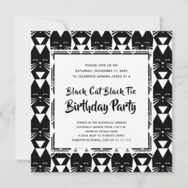 Invitación La fiesta de cumpleaños divertida del lazo negro