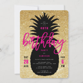 Invitación La fiesta de cumpleaños elegante de la piña del