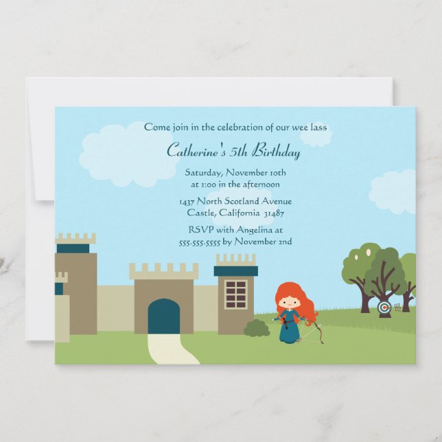 Invitación La fiesta de cumpleaños escocesa linda de los (Anverso)