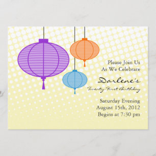 Invitación La fiesta de cumpleaños festiva de las linternas