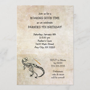 Invitación La fiesta de cumpleaños fósil del empuje del