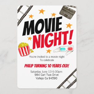 Invitación La fiesta de cumpleaños linda de la película de la