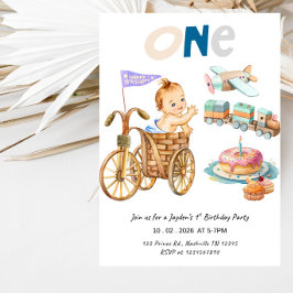 Invitación La fiesta de cumpleaños número 1 del niño