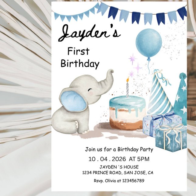 Invitación La fiesta de cumpleaños número 1 del niño (Subido por el creador)