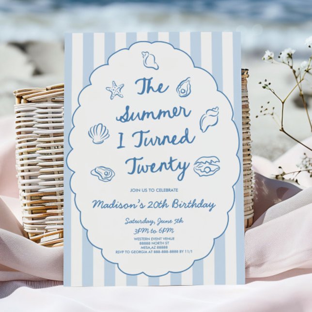 Invitación La fiesta de cumpleaños número 20 del verano en qu (Subido por el creador)