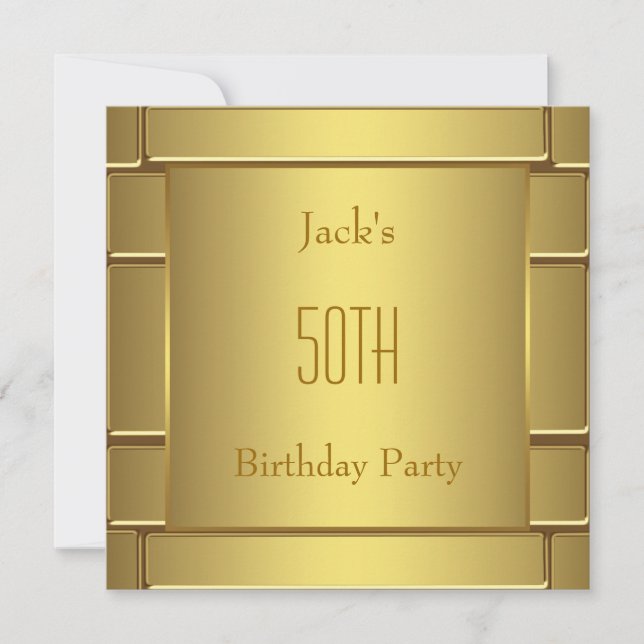 Invitación La fiesta de cumpleaños número 50 de Mans Pure Gol (Anverso)