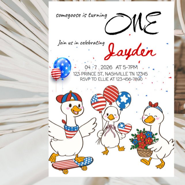 Invitación La fiesta de cumpleaños número UNO de Somegoose (Subido por el creador)