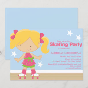 Invitación La fiesta de cumpleaños patinadora del fiesta el  