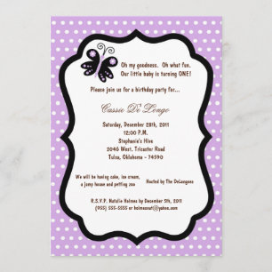 Invitación la fiesta de cumpleaños purpúrea clara de la