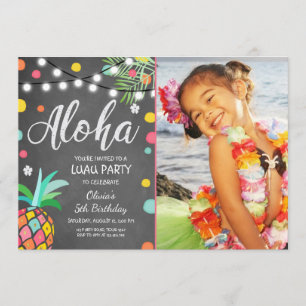 Invitación La fiesta de cumpleaños tropical de la hawaiana