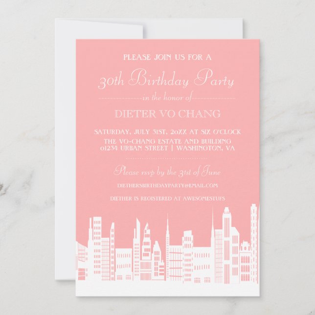 Invitación La fiesta de cumpleaños urbana de la ciudad invita (Anverso)