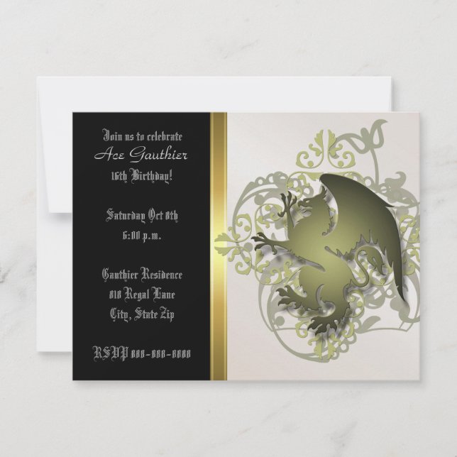 Invitación La fiesta de cumpleaños verde oliva urbana del (Anverso)