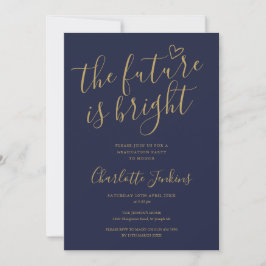 Invitación La fiesta de graduación con guión de oro brillante