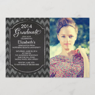 Invitación La fiesta de graduación de la foto de Chevron de